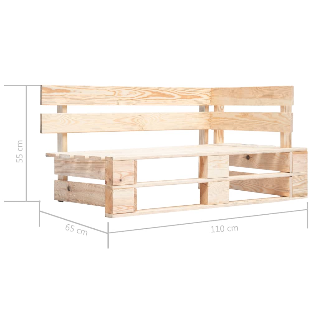 Sofá de esquina de palets de jardín madera de pino impregnada vidaXL