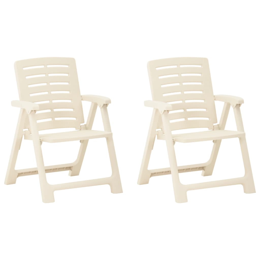 FOLDABLE GARDEN BISTRO AND CHAIRS 3 PCAS PLASTIC WHITE