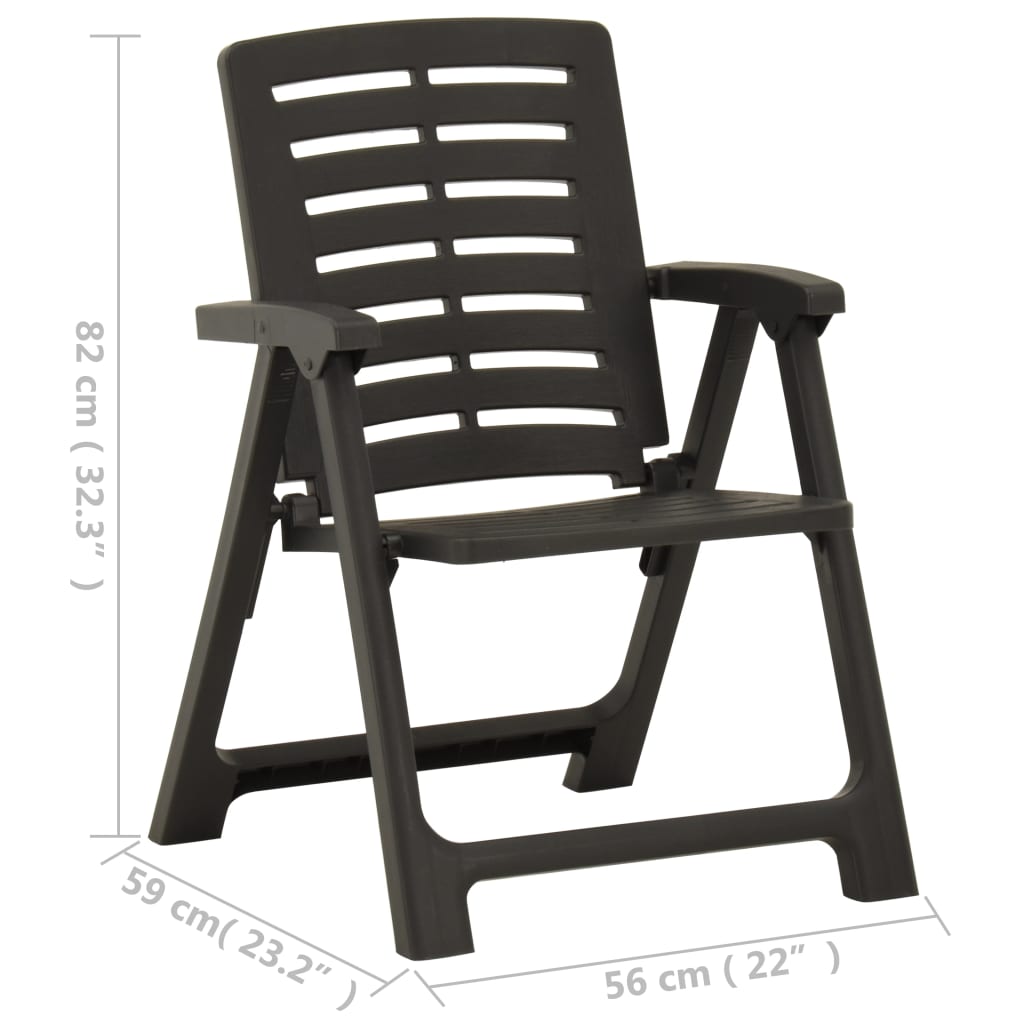 Chaises de jardin 4 unités en plastique gris anthracite