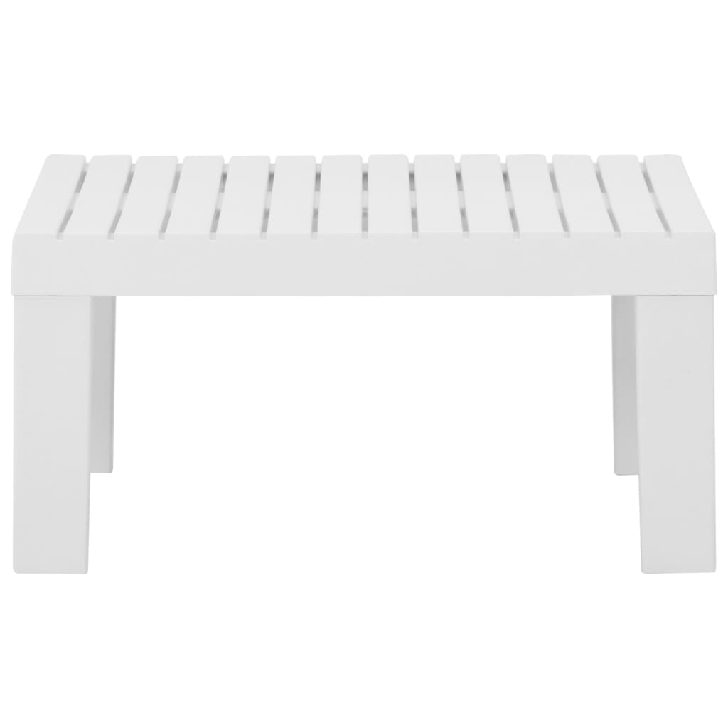 White plastic garden table