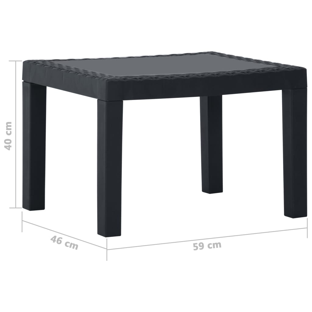 Set de muebles de jardín 3 piezas con cojines plástico gris vidaXL