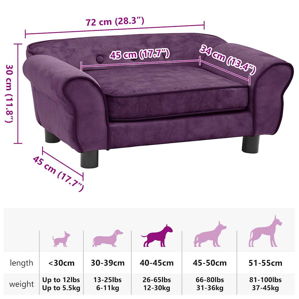 Bordeaux Plus Hundesofa 72x45x30 cm