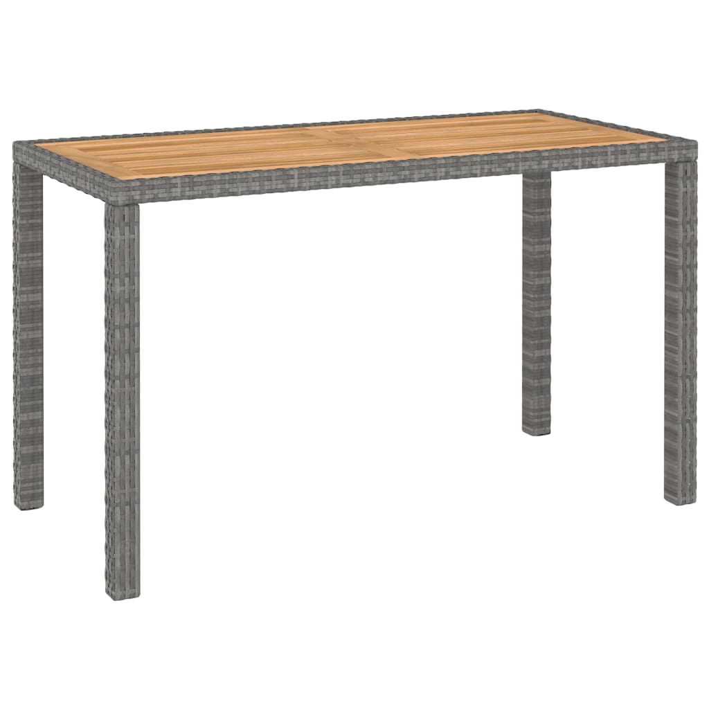 Set comedor jardín 6 pzas ratán sintético y madera acacia gris vidaXL