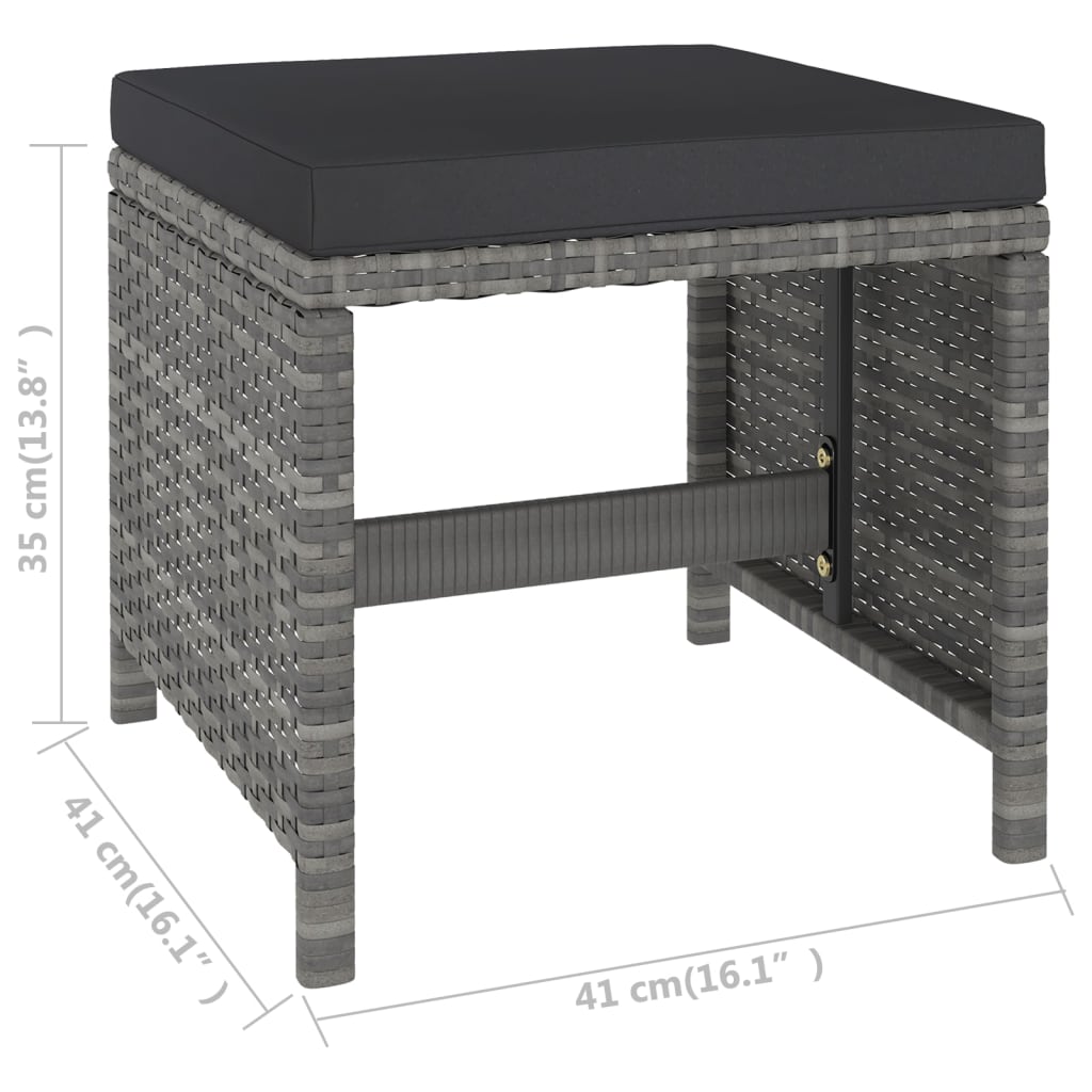 Set comedor jardín 6 pzas ratán sintético y madera acacia gris vidaXL