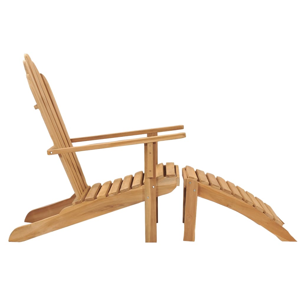 Adirondack chair with solid teak wood rest