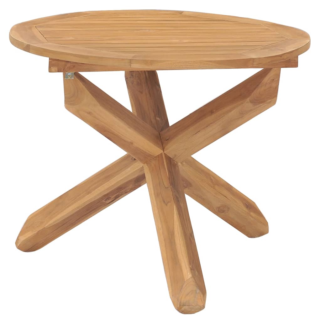 Vetonek Mesa de comedor de jardín madera maciza de teca Ø90x75 cm