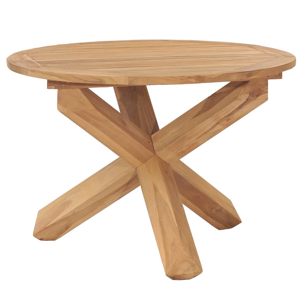 Vetonek Mesa de comedor de jardín madera maciza de teca Ø110x75 cm