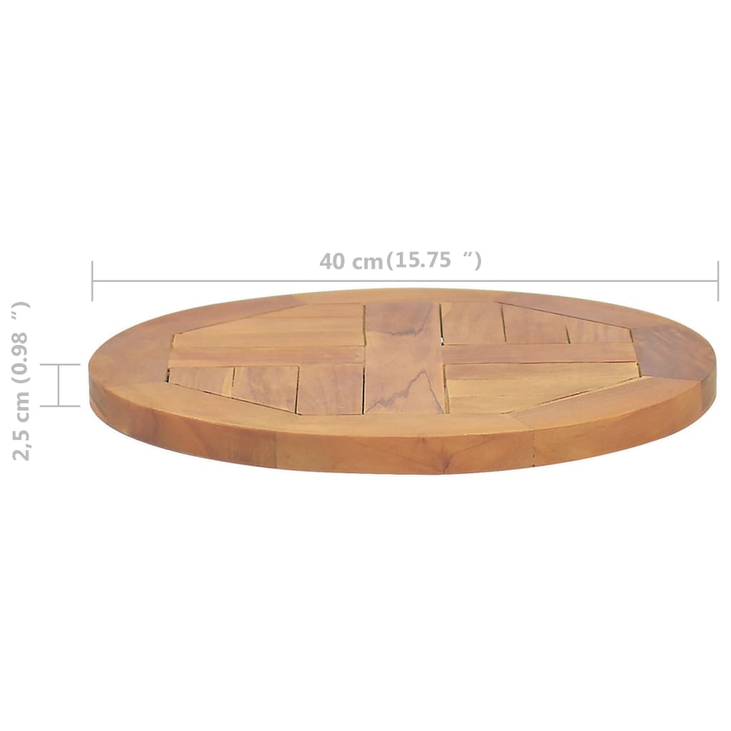 Sound de thé Surface ronde en bois 2,5 cm 40 cm