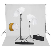 Kit estudio fotográfico lámparas sombrillas fondo y reflector v1164 Vetonek