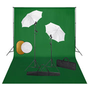 Kit estudio fotográfico lámparas sombrillas fondo y reflector v1171 Vetonek