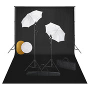 Kit estudio fotográfico lámparas sombrillas fondo y reflector v1188 Vetonek