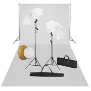 Kit estudio fotográfico lámparas sombrillas fondo y reflector v1225 Vetonek