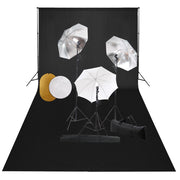 Kit estudio fotográfico lámparas, sombrillas, fondo y reflector v1393 Vetonek