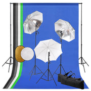 Kit estudio fotográfico con lámparas sombrillas fondo reflector v1454 Vetonek