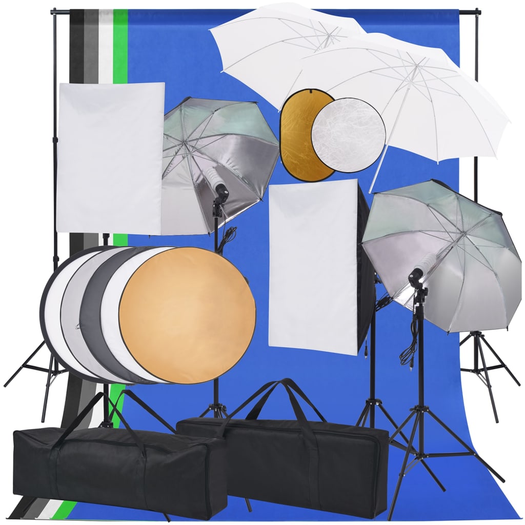 Kit estudio fotográfico softbox, sombrillas, fondo y reflector v1492 Vetonek
