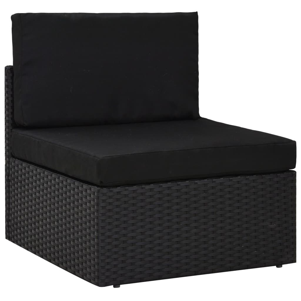 Set de muebles de jardín 6 pzas ratán sintético y cojines negro vidaXL