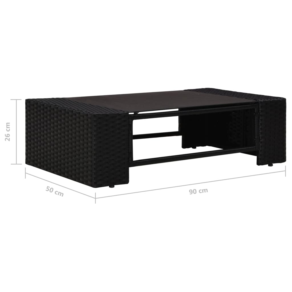 Set de muebles de jardín 6 pzas ratán sintético y cojines negro vidaXL