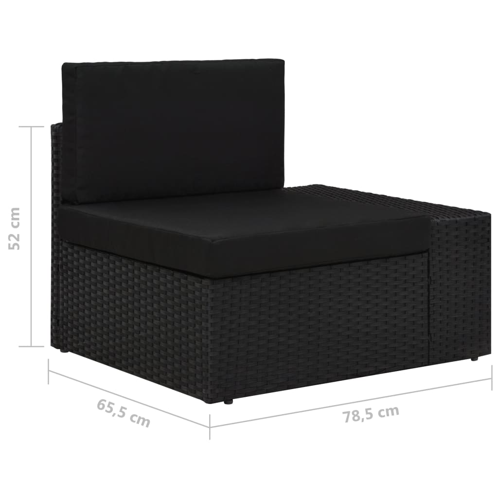 Set de muebles de jardín 6 pzas ratán sintético y cojines negro vidaXL