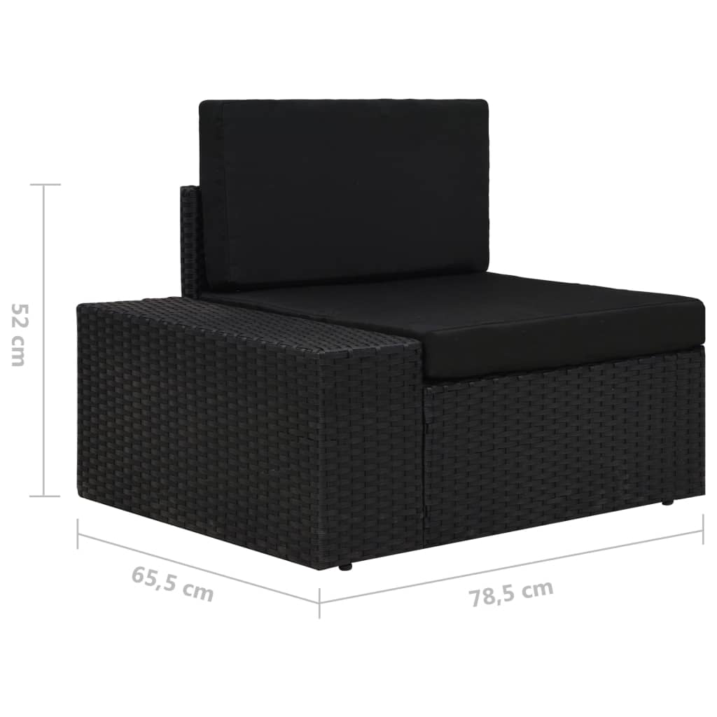 Set de muebles de jardín 6 pzas ratán sintético y cojines negro vidaXL