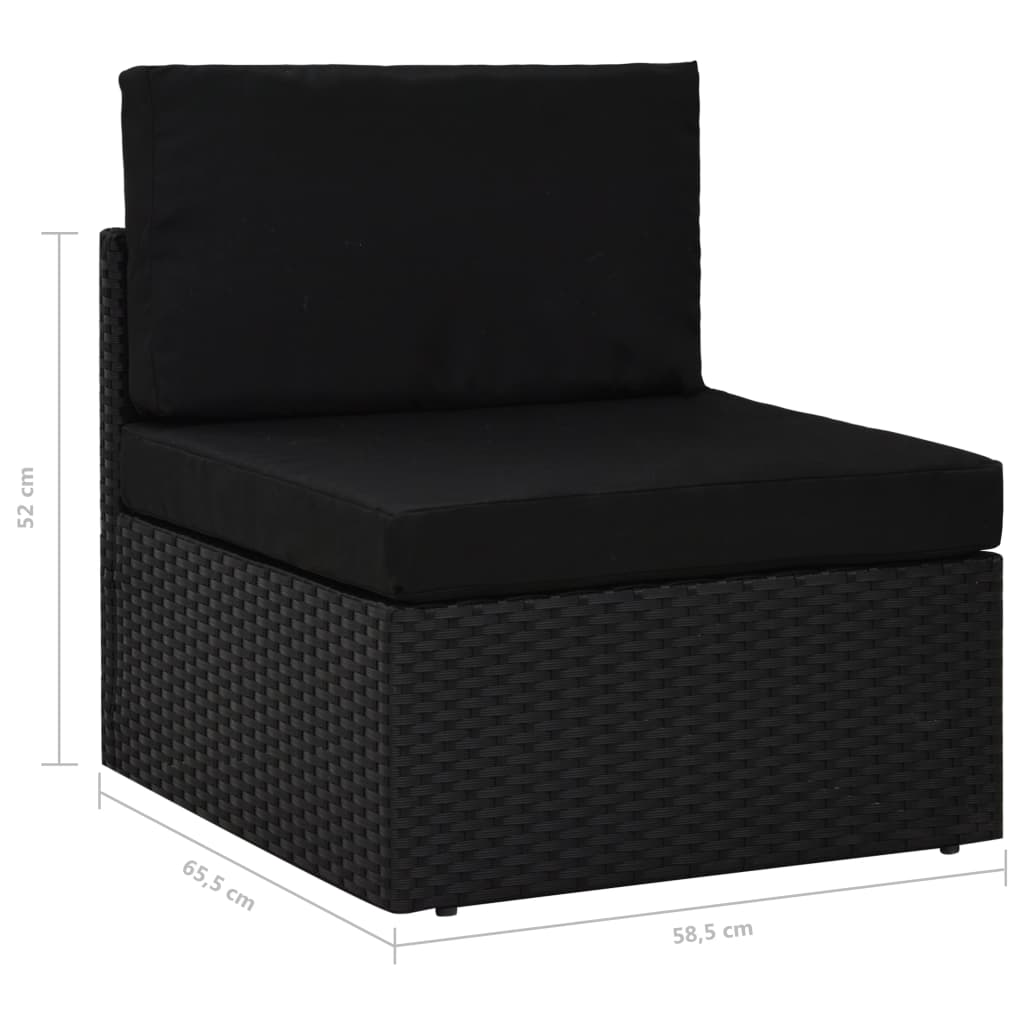 Set de muebles de jardín 6 pzas ratán sintético y cojines negro vidaXL