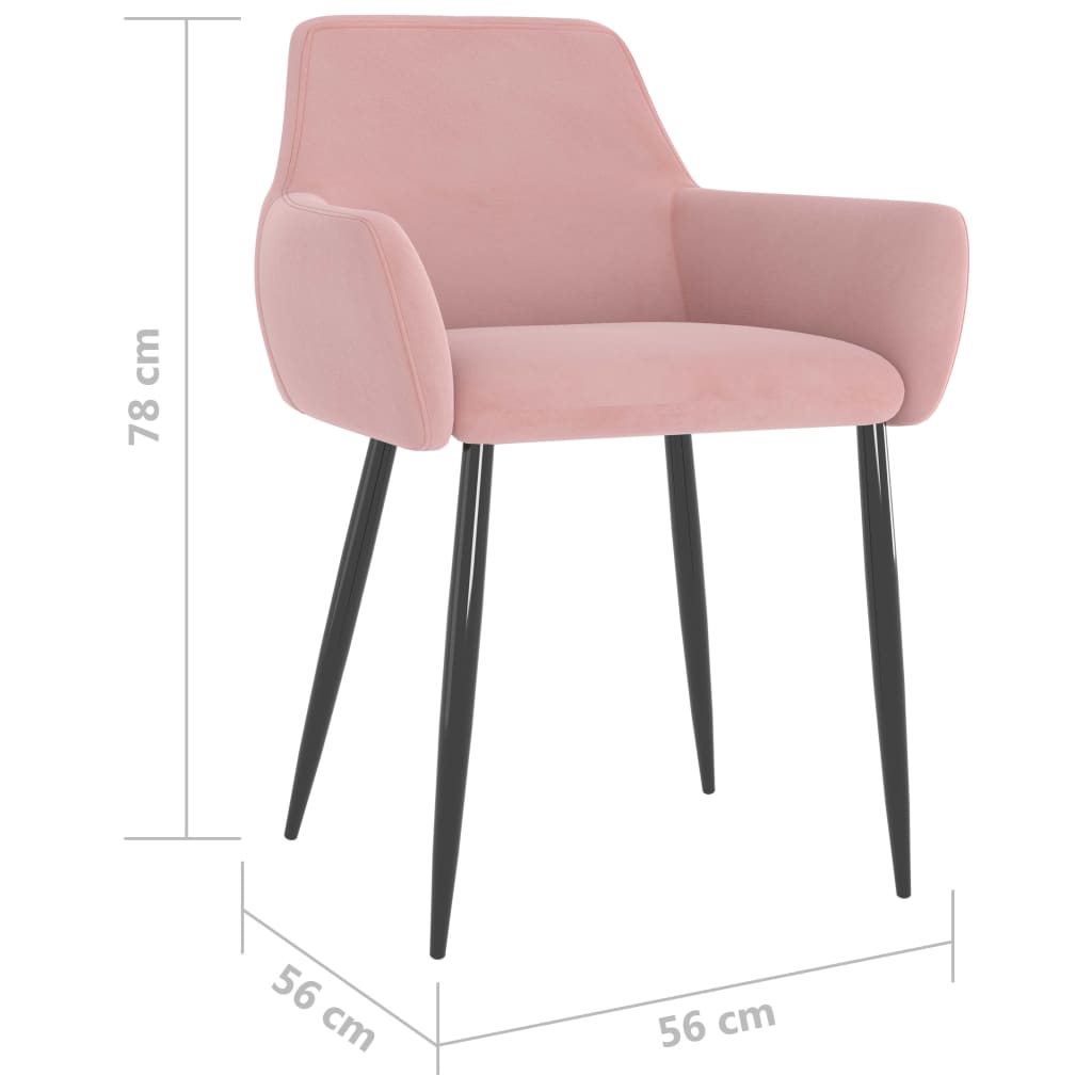 Sillas de comedor 4 unidades terciopelo rosa vidaXL