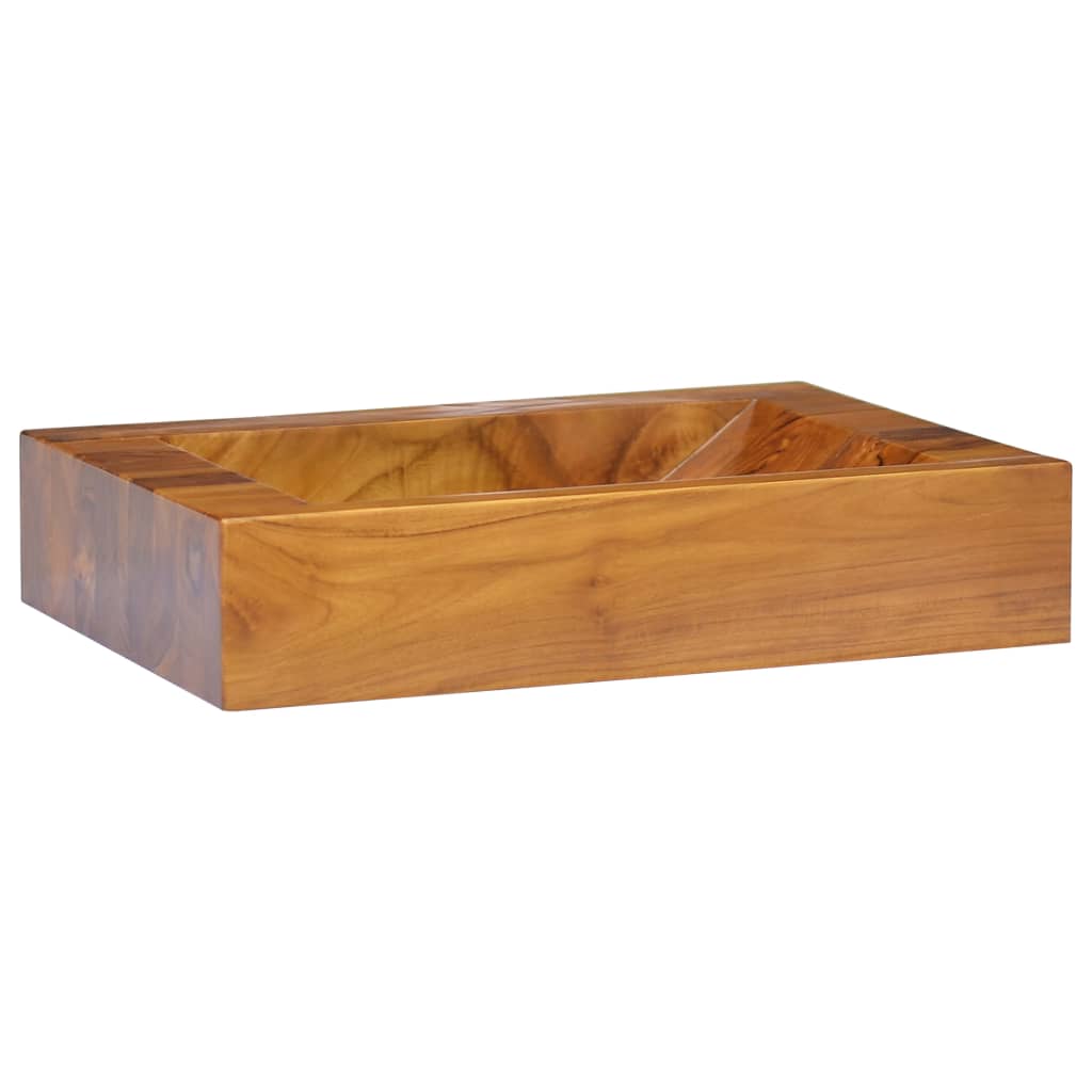 Vetonek Lavabo de madera maciza de teca 50x35x10 cm