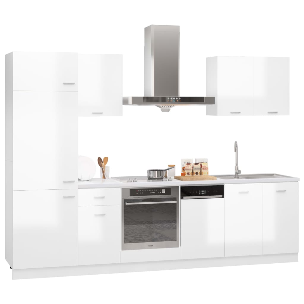 Juego muebles de cocina 7 pzas madera sintetizada Nexus blanco brillo - Vetonek