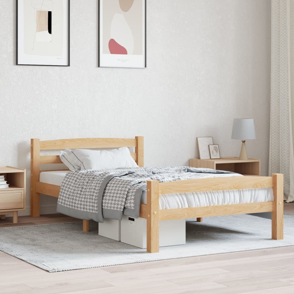 Vetonek Estructura de cama sin colchón madera maciza de pino 90x200 cm