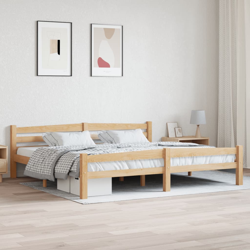 Vetonek Estructura de cama sin colchón madera maciza de pino 200x200 cm