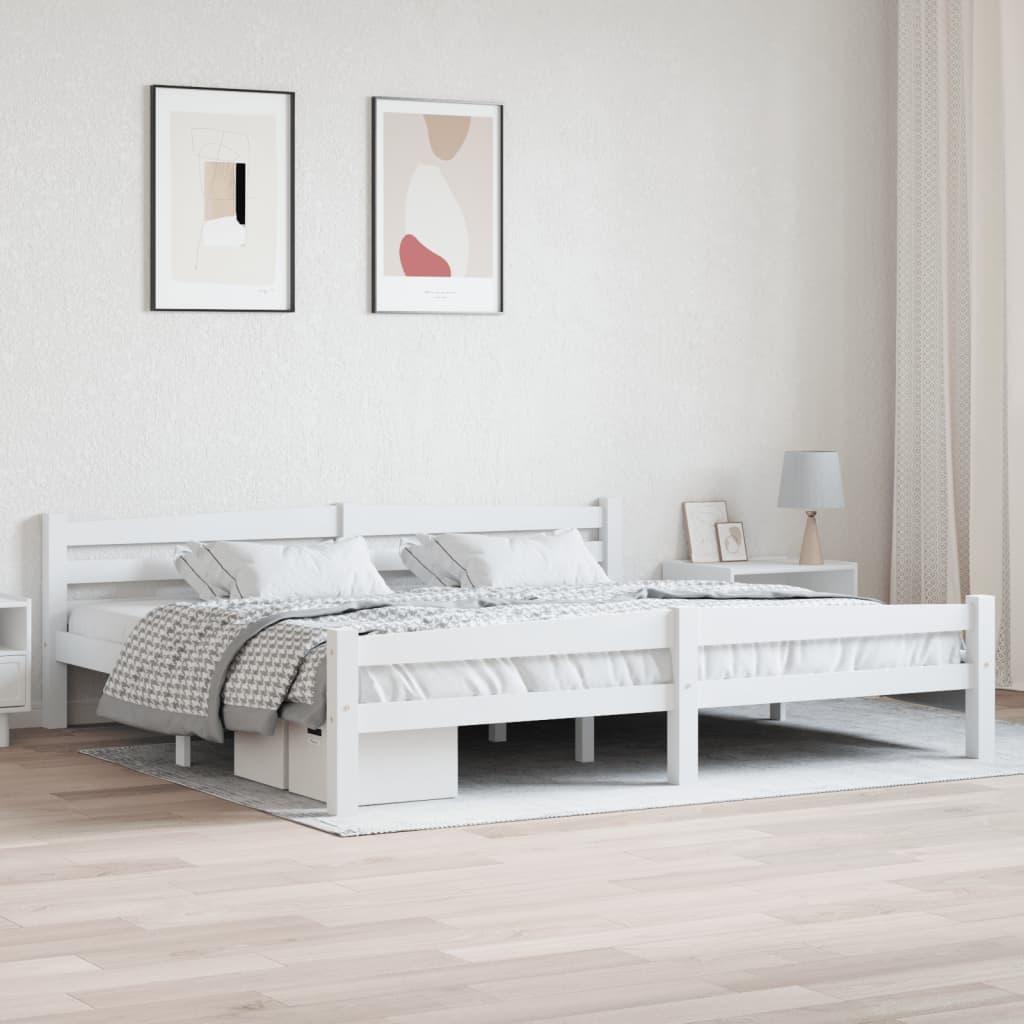 Vetonek Estructura de cama sin colchón madera maciza de pino 200x200 cm