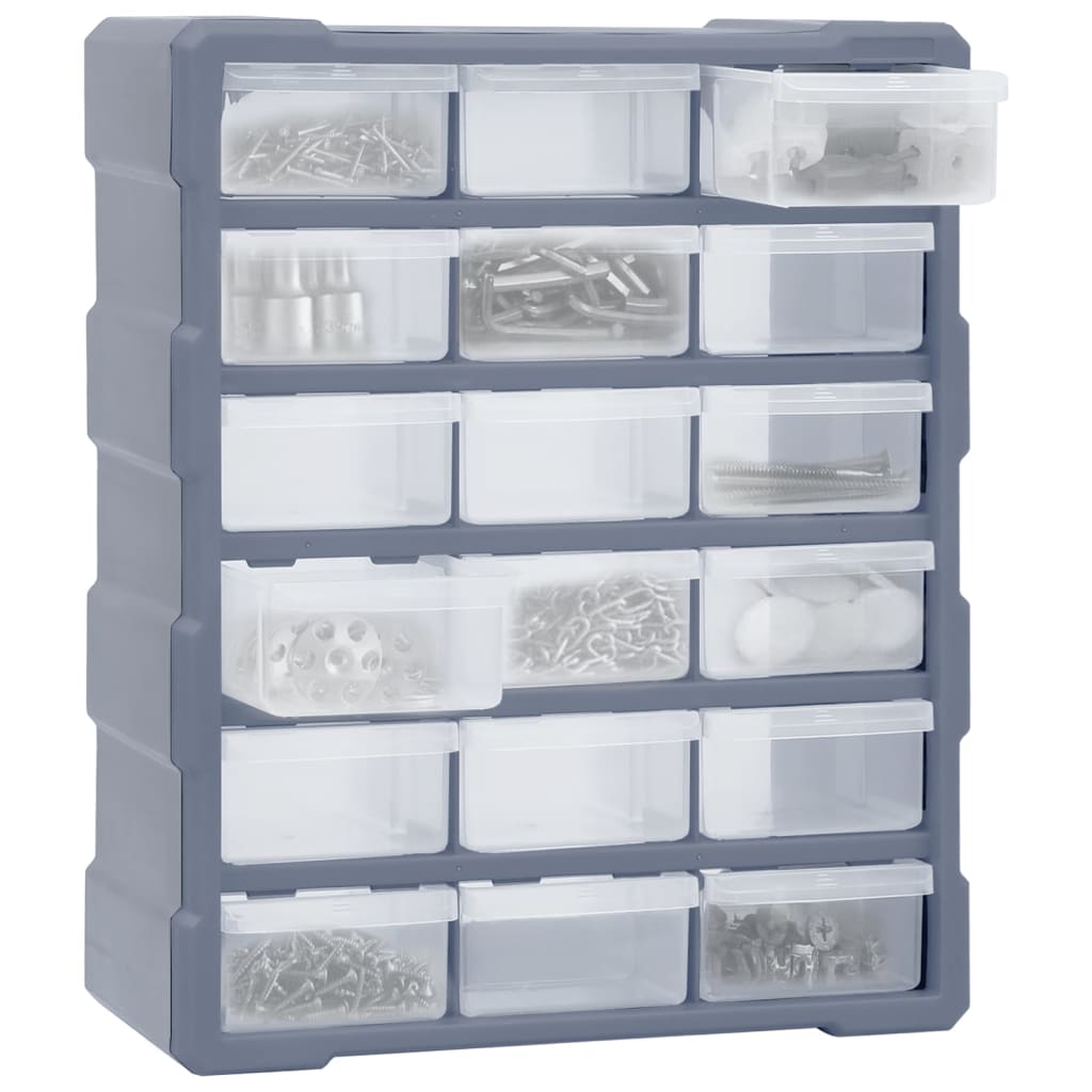 Organizador multicajones con 18 cajones intermedios 38x16x47 cm - Vetonek