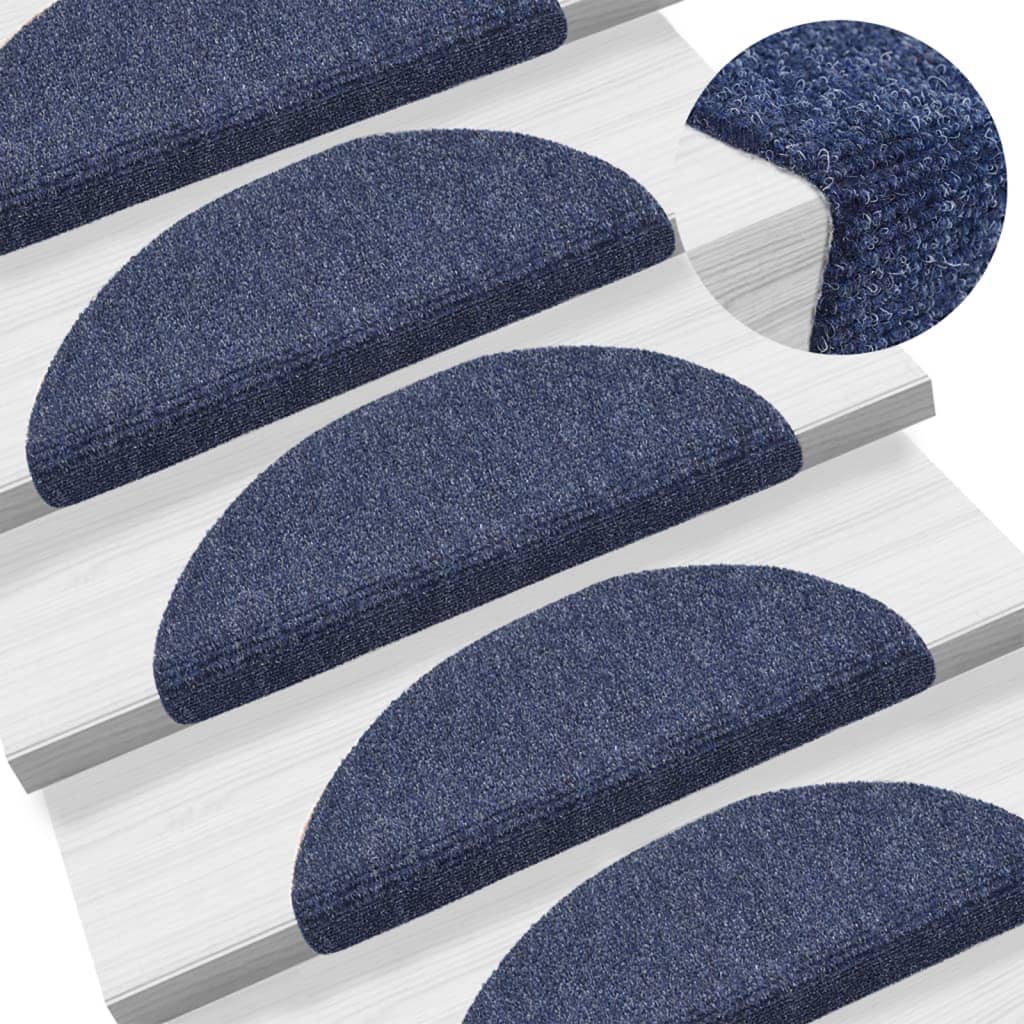 Vetonek Alfombrillas de escaleras autoadhesivas 5 uds azul 56x17x3 cm