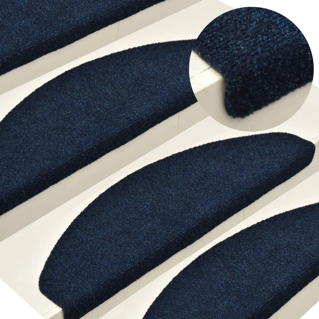 Vetonek Alfombrilla autoadhesiva escalera 5 uds 65x21x4 cm azul marino