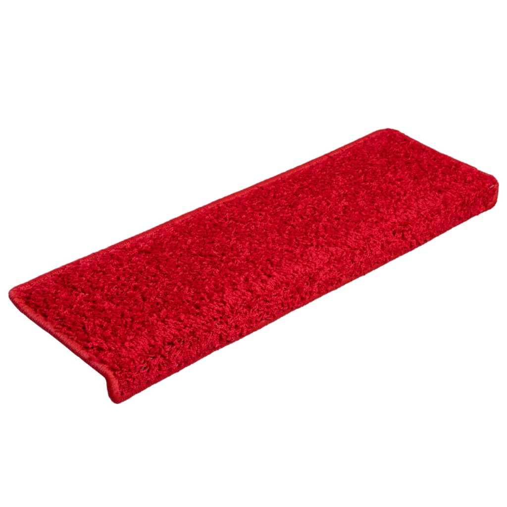 Alfombrillas de escalera 10 unidades rojo 65x21x4 cm