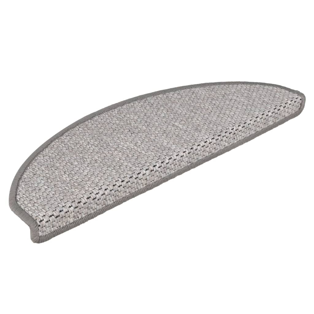 Alfombrillas autoadhesivas sisal 15 uds platina 65x21x4 cm