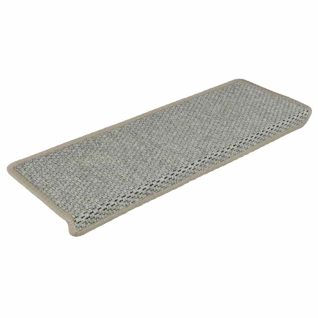 Alfombrillas autoadhesivas sisal 15 uds verde 56x17x3 cm