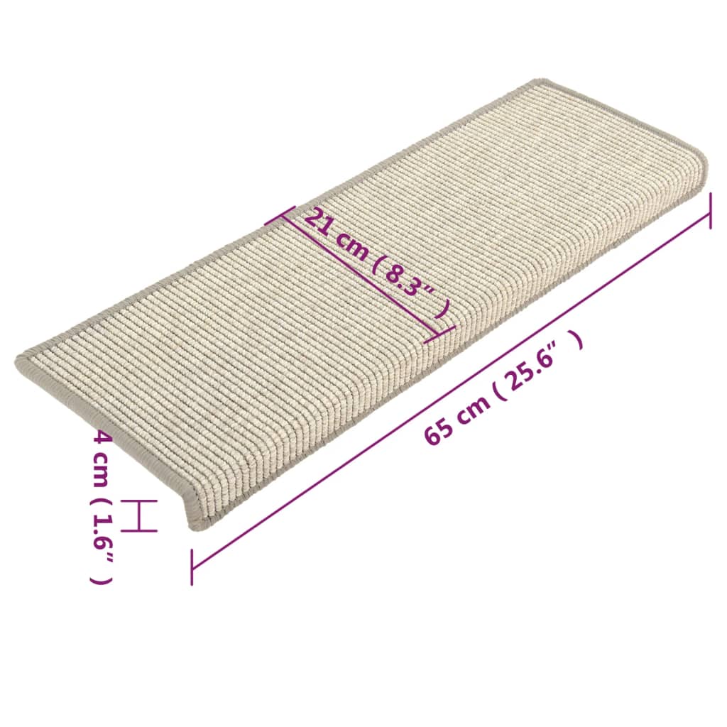 Self -adhesive carpet staircase 15 UDS Silver 65x21x4 cm