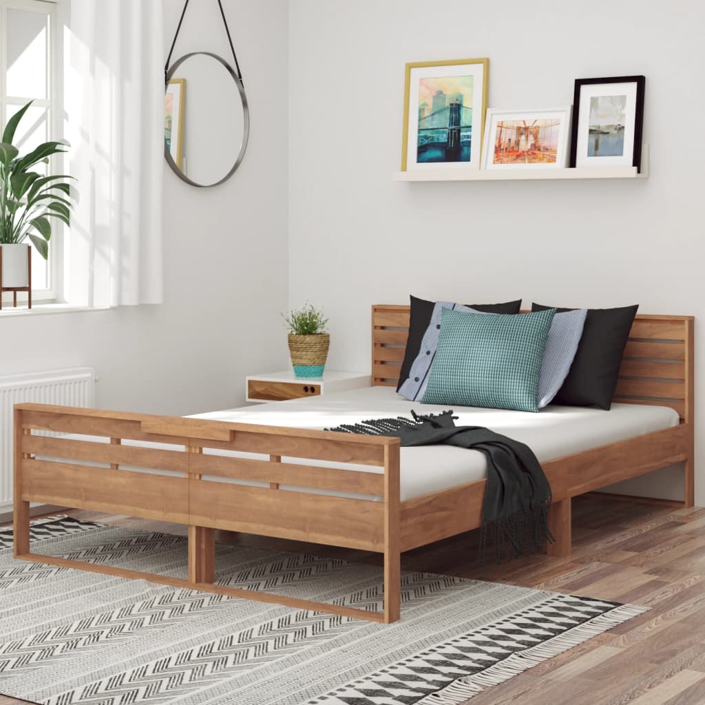 Vetonek Estructura de cama madera maciza de teca 140x200 cm