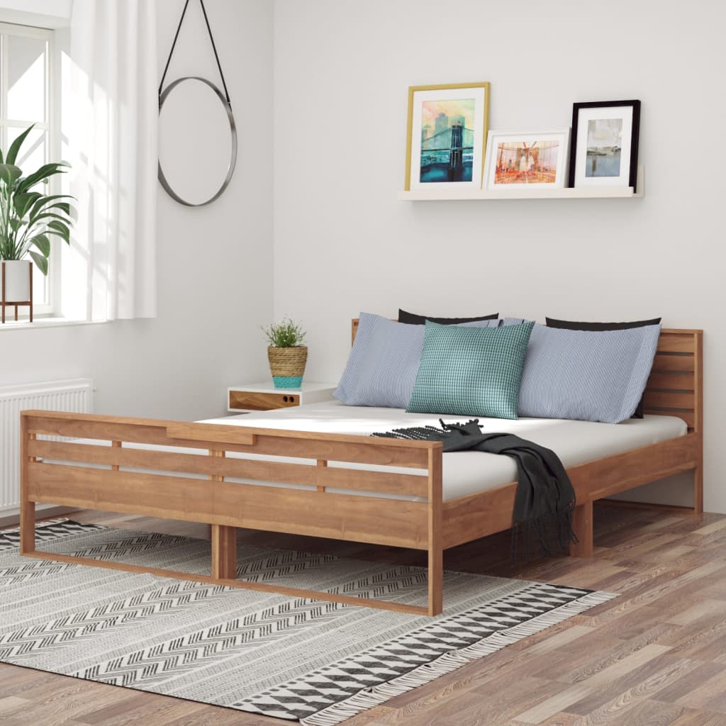 Vetonek Estructura de cama madera maciza de teca 160x200 cm