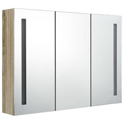 Mueble de baño con espejo led color roble 89x14x62 cm v2924 - Vetonek