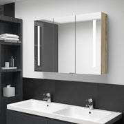 Mueble de baño con espejo led color roble 89x14x62 cm v2924 Vetonek