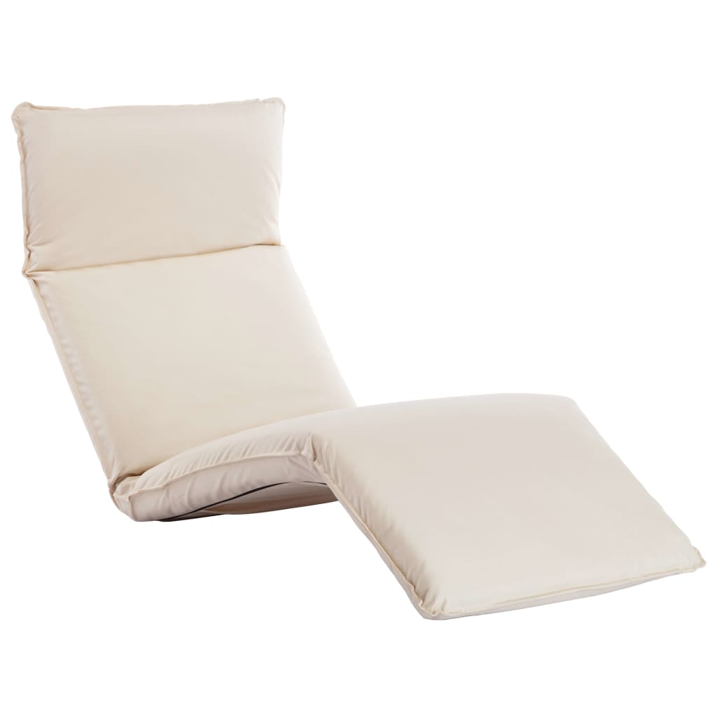 Vetonek Tumbona plegable de tela Oxford blanco crema