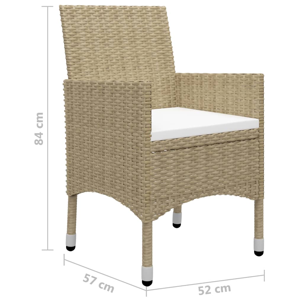 Juego de comedor para jardín de 5 piezas beige vidaXL