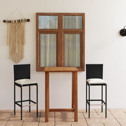 Conjunto de bar de jardim de 3 peças com almofadas pretas V0028 Vetonek