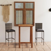 Conjunto de bar de jardim de 3 peças com almofadas cinza V0035 Vetonek