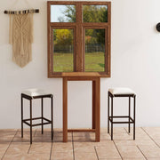 Conjunto de bar de jardim de 3 peças e almofadas de vime sintético marrom V0066 Vetonek