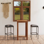 Conjunto de bar de jardim de 3 peças e almofadas de vime sintético cinza V0080 Vetonek