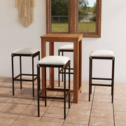 Conjunto de bar de jardim de 5 peças e almofadas de vime sintético marrom V0097 Vetonek