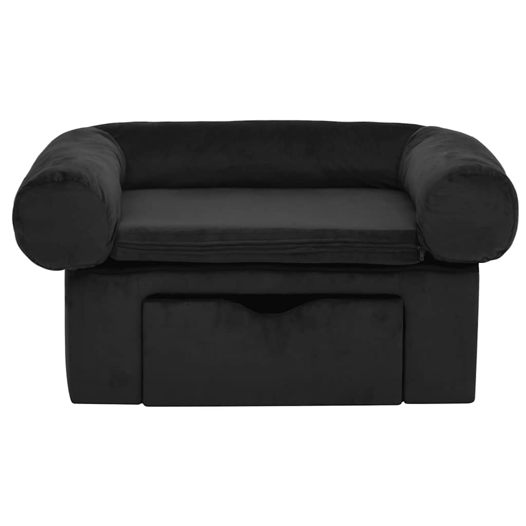 Dog sofa with black plush drawer 75x50x38 cm