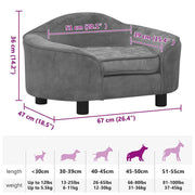 Gray plush dog sofa 67x47x36 cm V1391 Vetonek